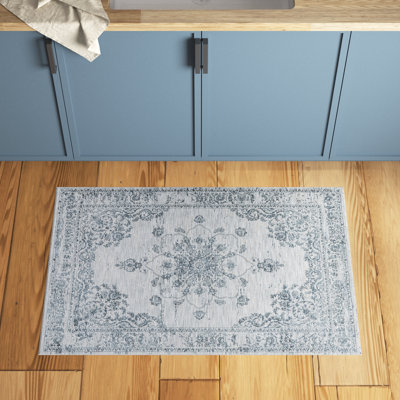 Tapis oriental gris clair / bleu Hadfield