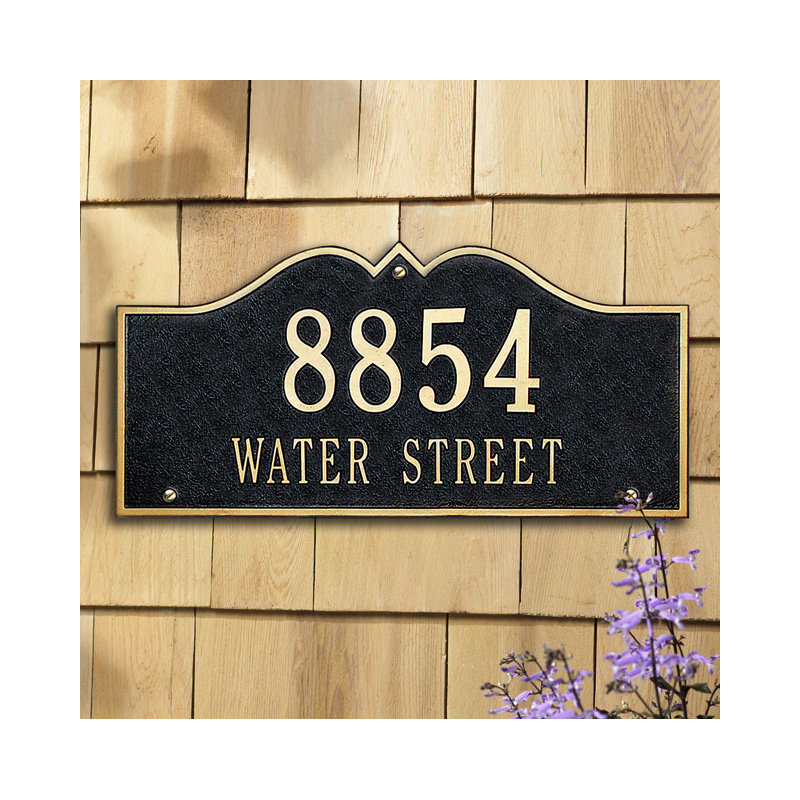 Hillsboro 2-Line Wall Address Plaque, Antique Copper, Yes