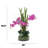 29.5" Purple Orchid Arrangement in a Circular Glass Vase with Undergrowth and Greenery | Real Touch Purple Moth Orchids by Fiori Sempre