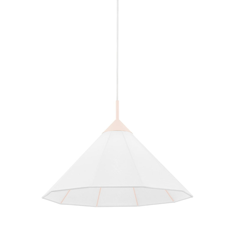 Luminaire suspendu conique à 1 lumière, Rosé, H 13,25 po x l 20 po x P 20 po, G25