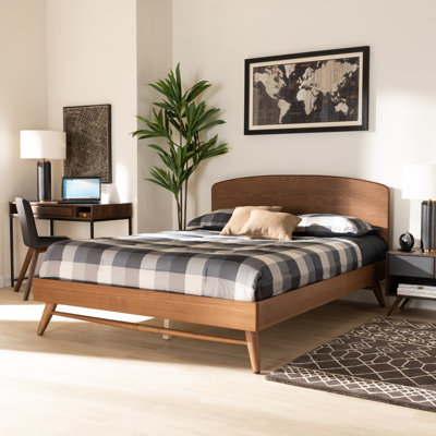 Charlles Platform, angular legs, Queen Bed, Ash Walnut 64.20'' W X 82.50'' L X 40.60'' H