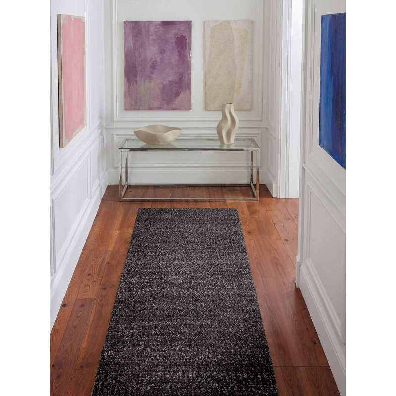 Despoina Hand Woven Area Rug, Grey, Runner 80 x 200 cm