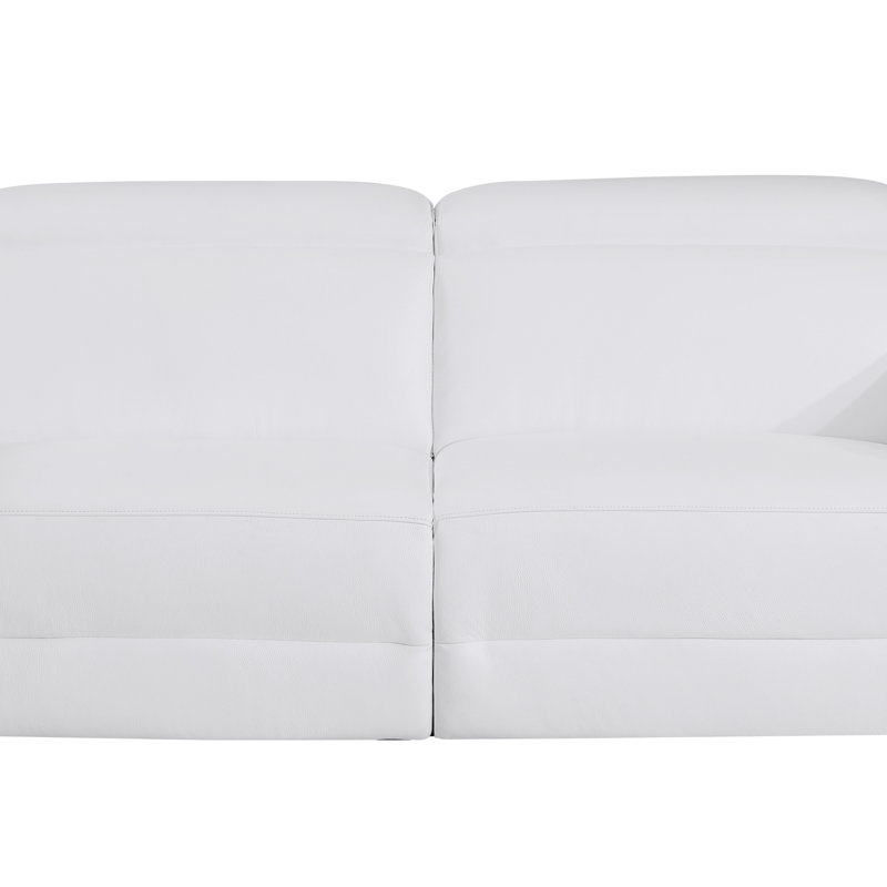 Cuir grainé avec fauteuil inclinable Global United, Blanc