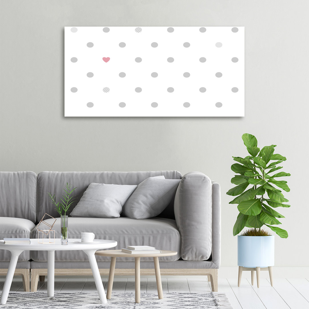 Dots and Hearts - Ungerahmte Kunstdrucke auf Leinwand