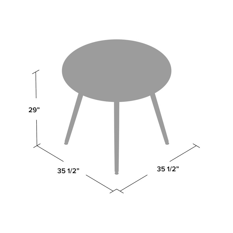 Contemporary 36" Round Beechwood Dining Table in Black