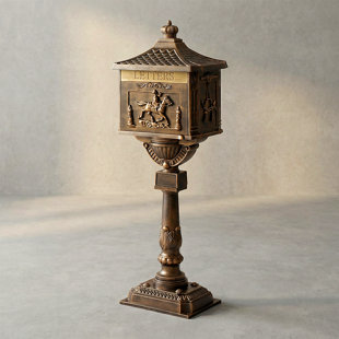 Boîte aux lettres en aluminium avec 2 clés, porte à chicane et panneau d'adresse, boîte aux lettres rétro pour l'extérieur