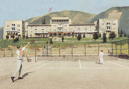 «Tennis Match at a Resort», reproduction de photo