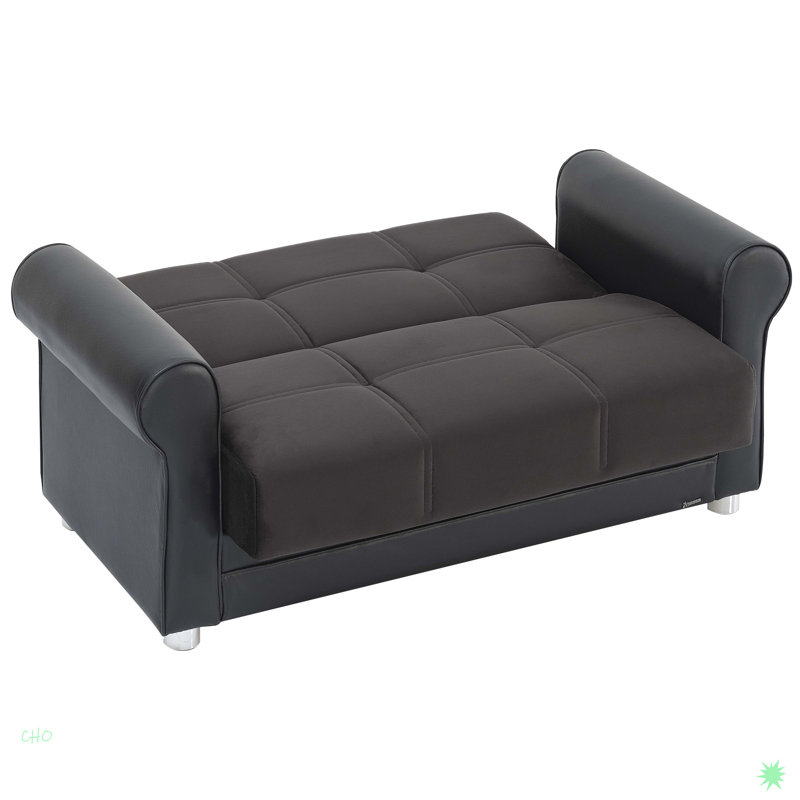 Causeuse convertible avec rangement Collection, PU, Noir, noir, noir, noir