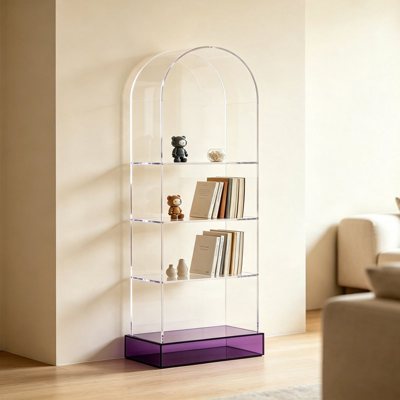 Bibliothèque autoportante en acrylique, H 61,02 po x l 25,59 po x P 11,81 po