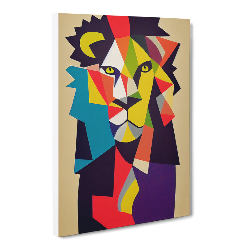 Lion In Abstract - Wrapped Canvas, 76cm H x 50cm W x 3cm D