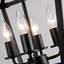 4- Suspension noire, style industriel, avec cage ouverte, ampoule E12, hauteur réglable, idéale pour îlot de cuisine, accents rustiques, base personnalisable