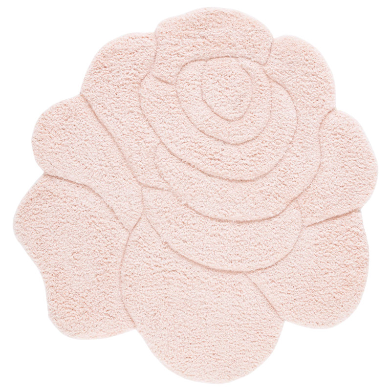 Kayal Novelty Hand Tufted Performance Floral Rug, Round 6'
