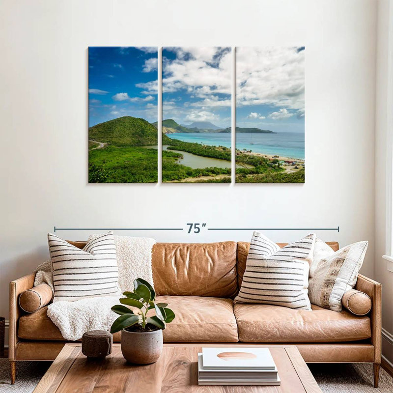 Vue de Nicci de l'île Saint-Kitts, H 36 po x l 57 po