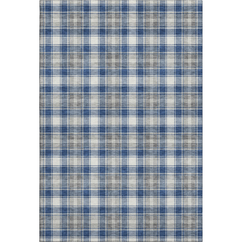 Premium Machine Washable Dockside AMF1817 Christmas Plaid Rug, Rectangle 8' x 10'