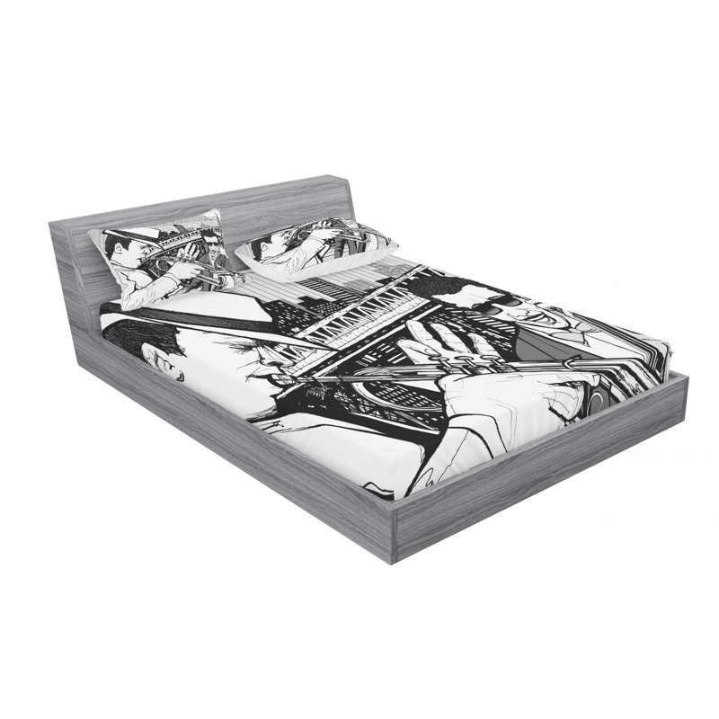 Microfiber Sheet Set, Queen Sheet Set with Fitted Sheet