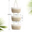Panier de rangement suspendu au-dessus de la porte, panier de rangement mural en coton tissé à 3 niveaux avec paniers de cuisine décoratifs - blanc + jute-123108667