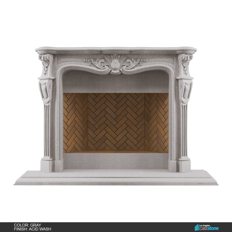 Ani Fireplace Surround, Acid Wash Gray