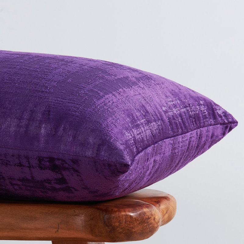 Housse de coussin rectangulaire en velours texturé, Pourpre impérial
