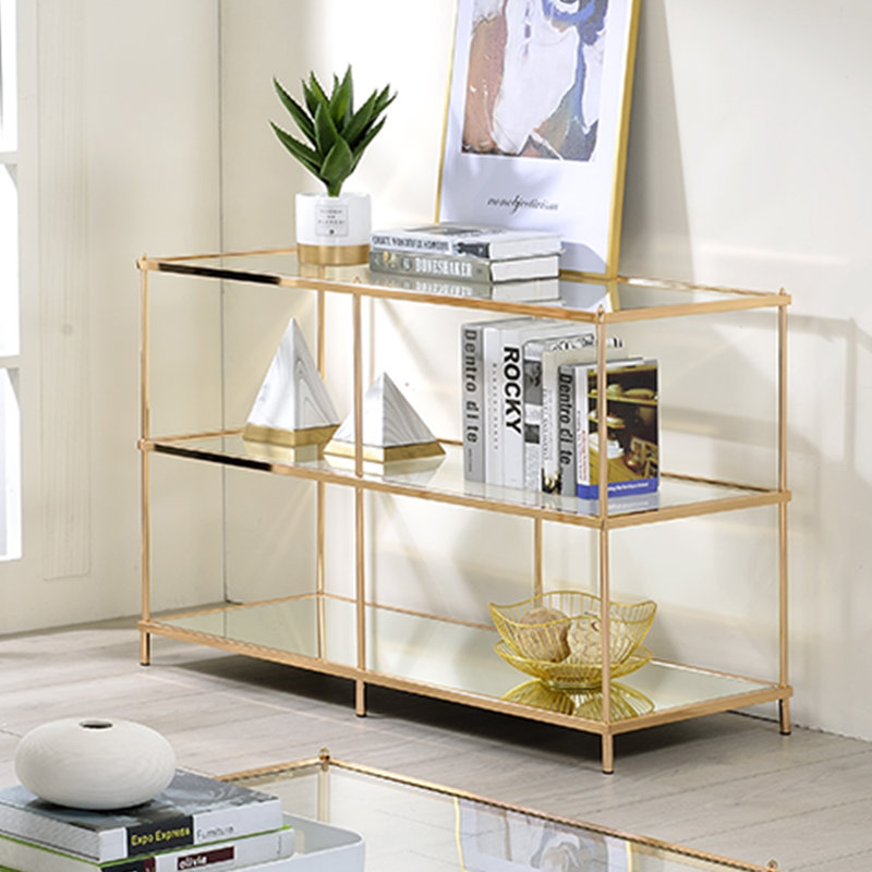 Florentine 42'' Glass Top Console Table, Champagne