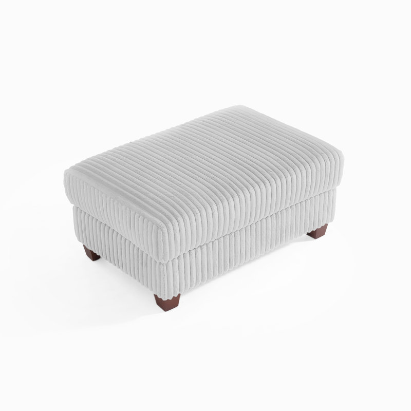 Ermia 92Cm Wide Rectangle Footstool Ottoman, Grey