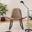 Chaise longue rembourrée en similicuir avec base en métal-65239545