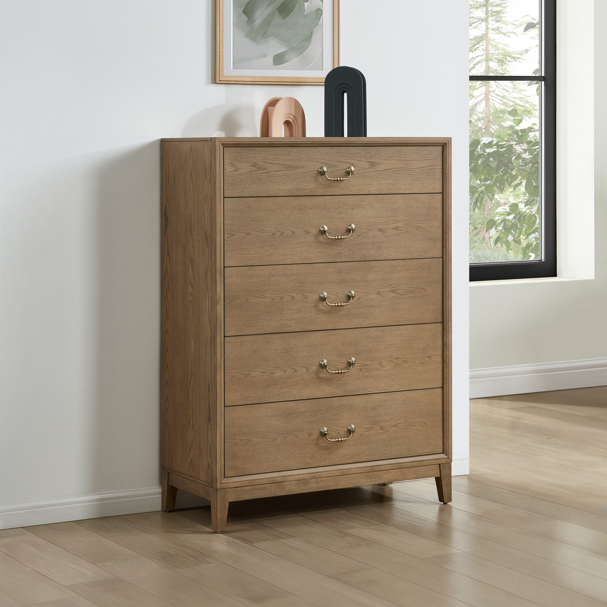 Bartlett 5 Drawer Chest, Brown