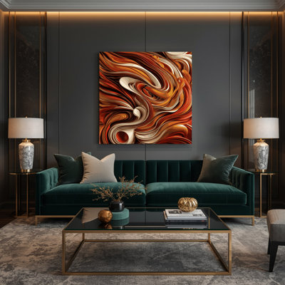 Digital Abstraction Brown Canvas Wall Art
