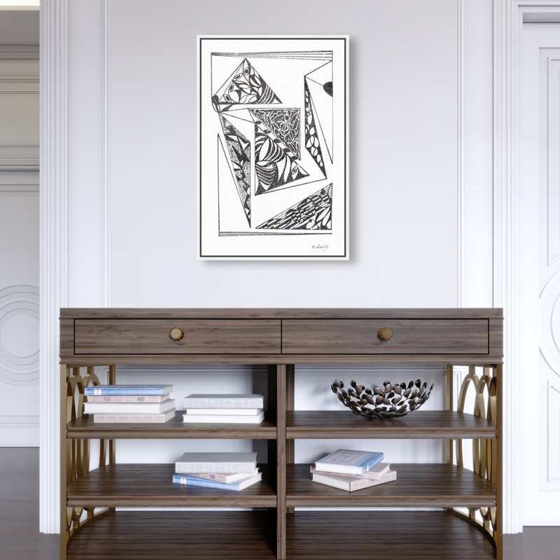 Manuel Roman - Pages Graphic Art Canvas, 16"H x 11"W, White Floater Frame