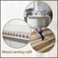 Washed White 59in Coffee Table with Curved Beaded Design, Space-Saving for Entryway, Living Room &amp; Hallway-615153168