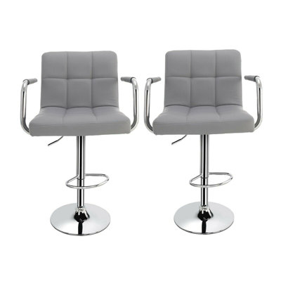 Swivel Upholstered Adjustable Height Counter Stool with Metal Frame