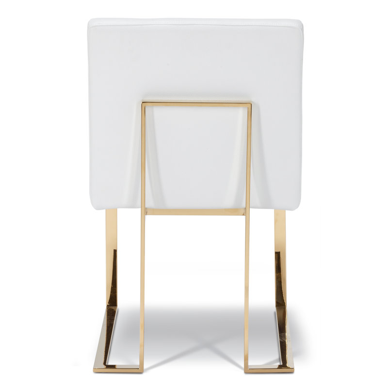 Chaise d'appoint Poulin, Or, Blanc