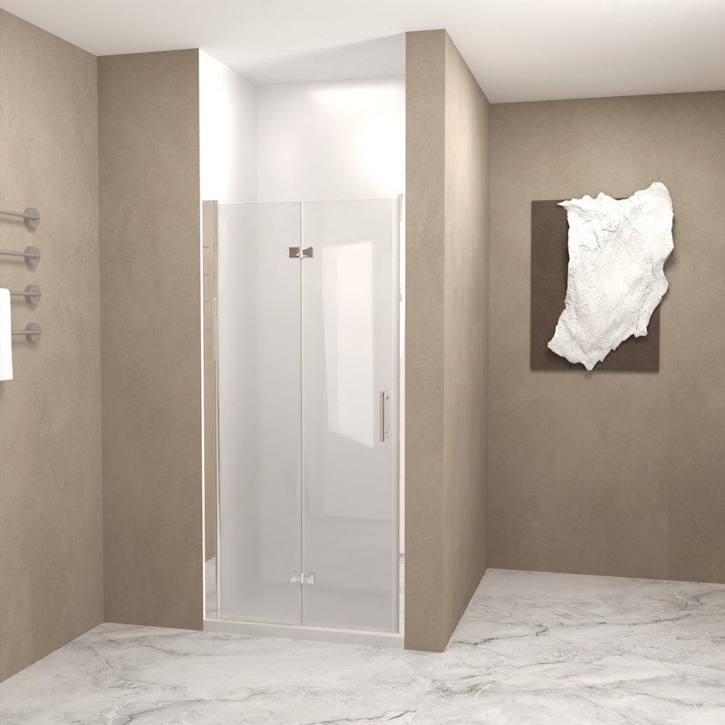 31-30-inch Chrome Aluminum Bifold Shower Door, Chrome