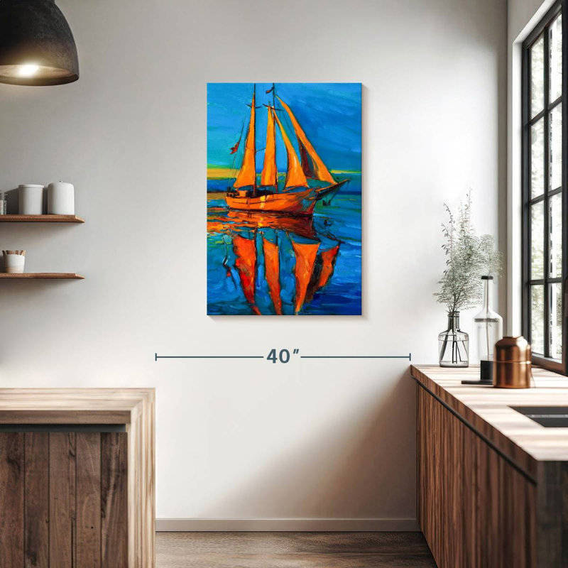 Voilier Mehar Sunlit en mer, H 36 po x l 24 po