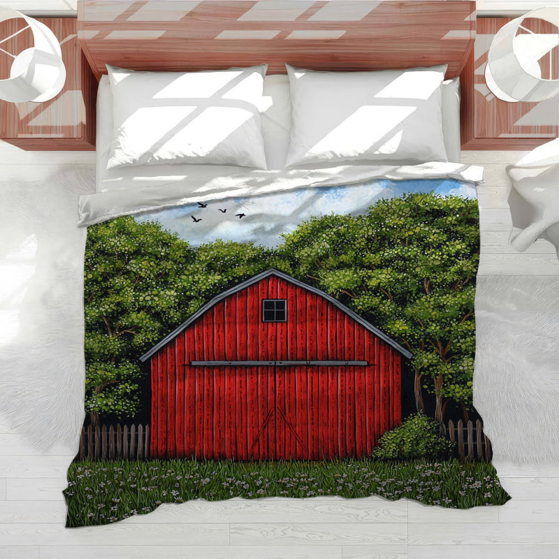 Édredon Red Barn Architecture Bedding, Édredon simple