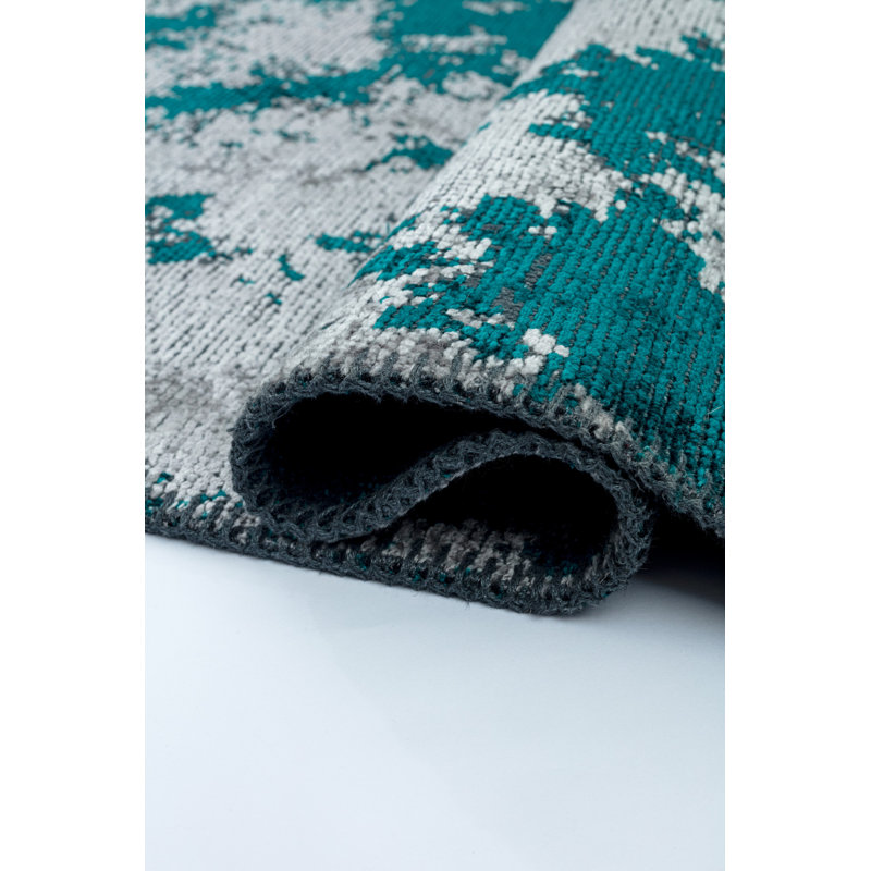 Rapture Green/Gray Abstract Luxury Area Rug, Rectangle 7'10" x 11'2"