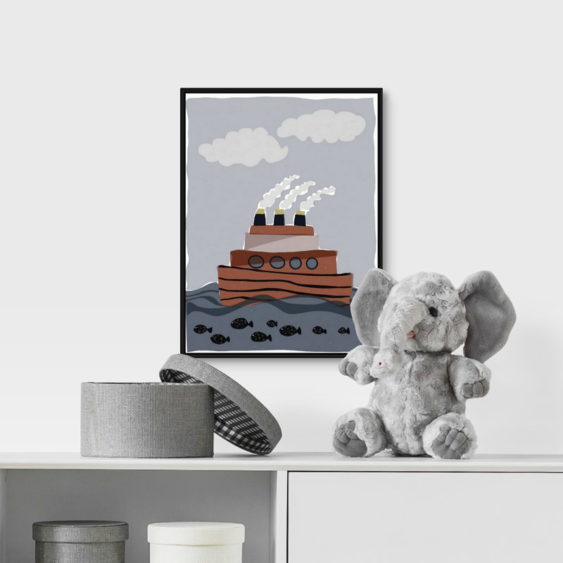 Art sur toiles de ahoys pour océans Sigmon, Cadre flottant noir, H 16 po x l 12 po x P 1,75 po