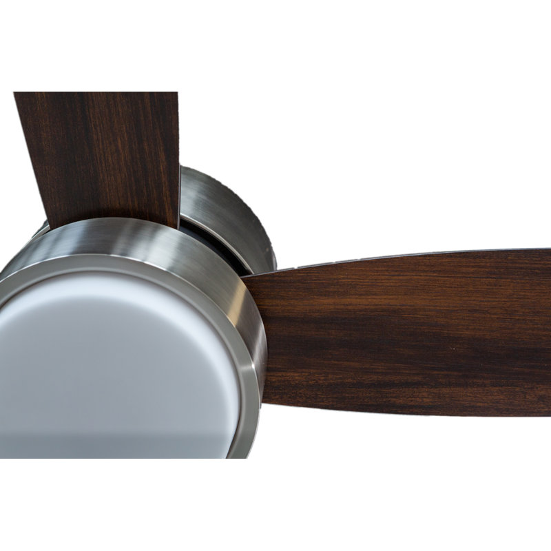 Ventilateur de plafond à DEL en nickel brossé Prism de 42 pouces avec ensemble d'éclairage et télécommande Prism
