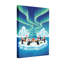 «Christmas Penguins Celebrate Christmas On Ice With Aurora», ensemble de 3 impressions sur toile-750131809