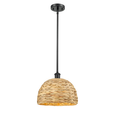 Luminaire suspendu en rotin tissé à 1 lumière Malaga