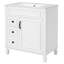Meuble-lavabo de 30 po de style français avec lavabo en céramique, glissières à fonctionnement silencieux et tablette réglable - lavabo de 30 po, tiroirs à déplacement en douceur,