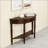 Farmhouse Half Moon Console Table with Drawer & Shelf, Space-Saving Design for Narrow Hallways and Entryways-781650396