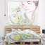Jolie fille avec tapisserie chat Abstract-28505818