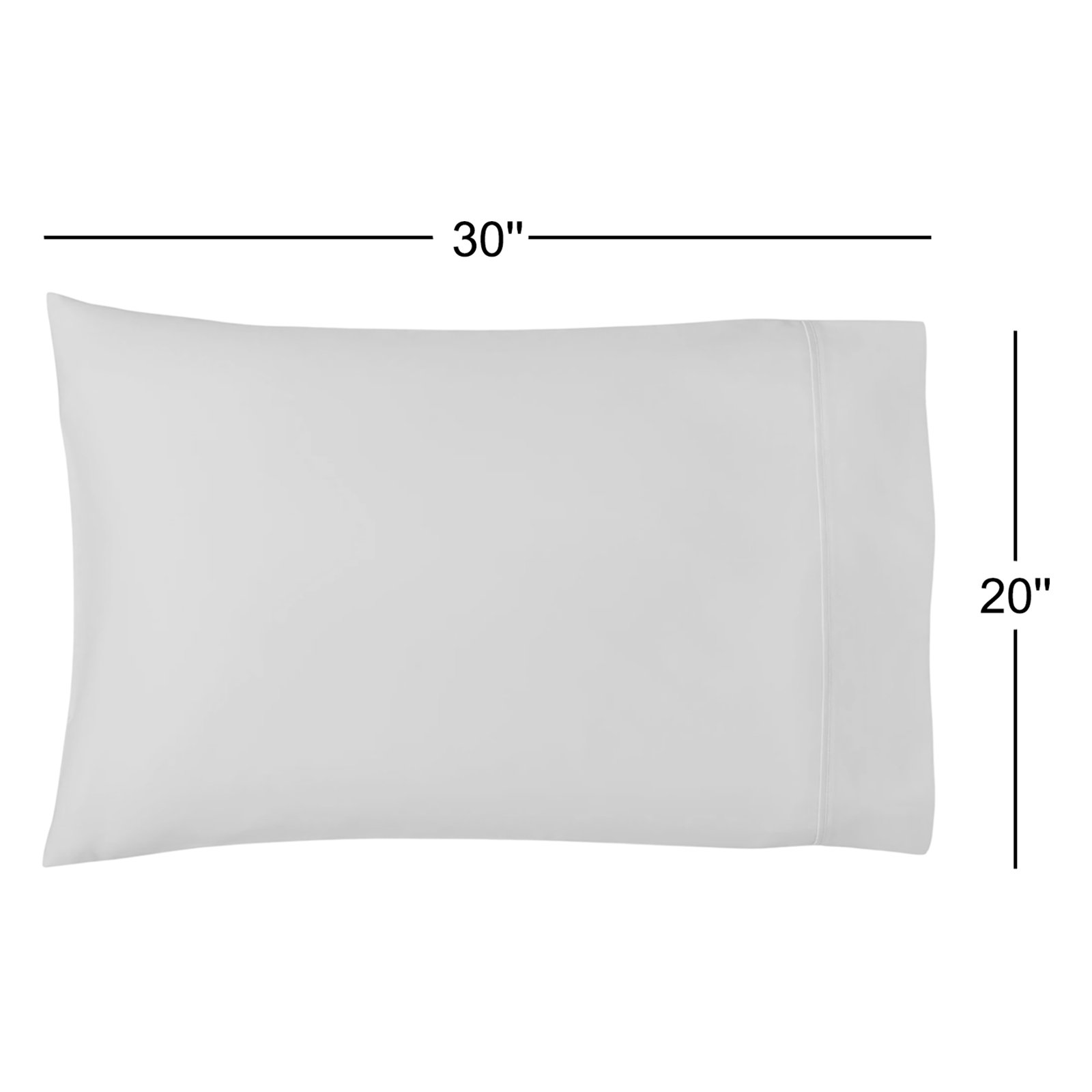 Danfield Cotton Sateen Pillowcase Set, Standard, Soft Gray
