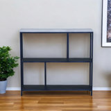Elidona 30" Black and White Iron Three Tier Geometric Bookcase