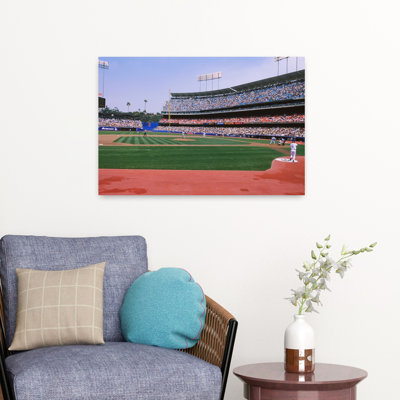 Spectators Watching A Baseball Match Dodgers Vs. Yankees Dodger Stadium Los Angeles California Usa Contemporary City Architecture Art
