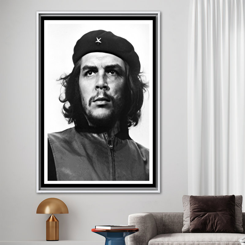 Art mural sur toile, "Che Guevara", Reproduction encadrée sans passe-partout, H 41 po x l 30 po, Blanc
