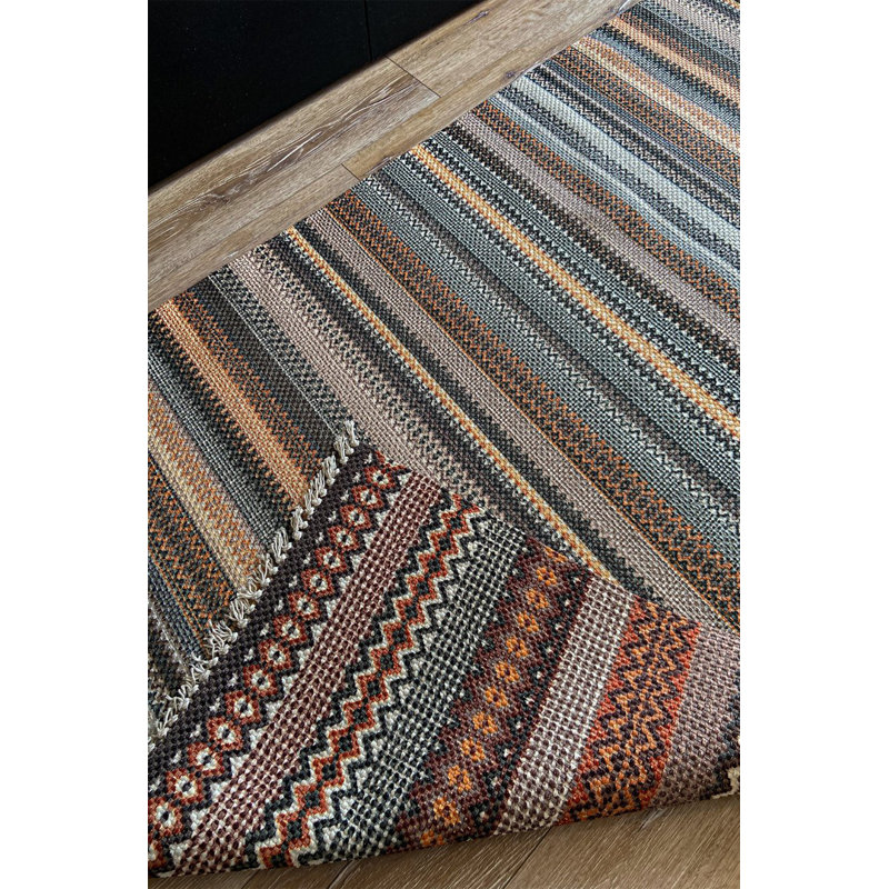 Brown Woven Ethnic Rug, Rectangle 3'11.24" x 5'10.87"