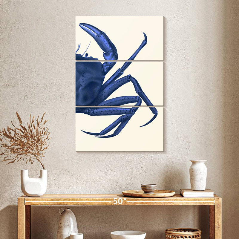 Crabe Brampt contrastant en bleu marine B, H 38 po x l 24 po