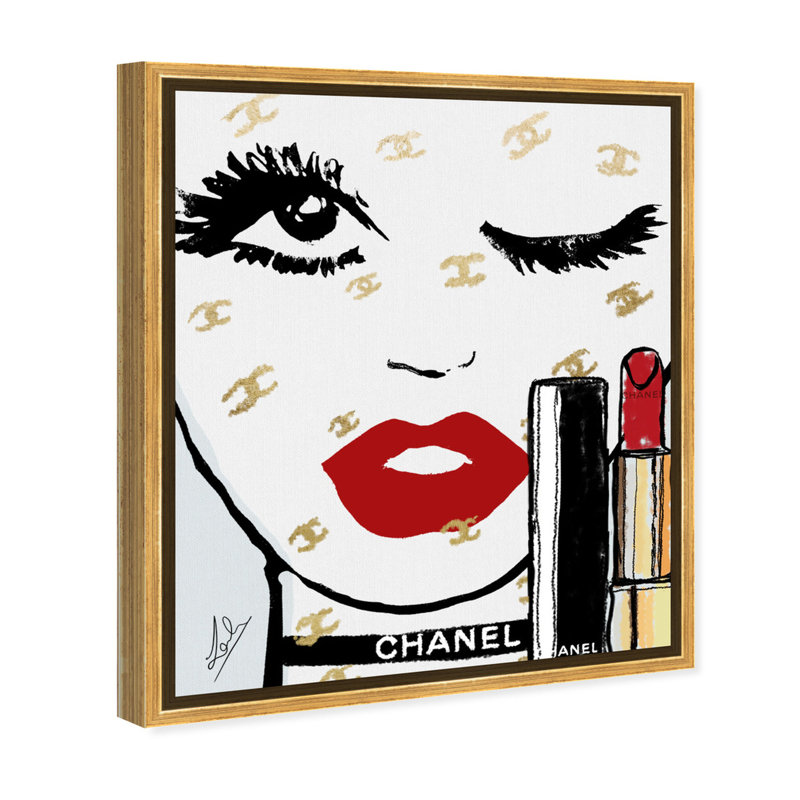 Le Rouge Face - Impression sur toile, H 45 po x l 36 po, Cadre doré