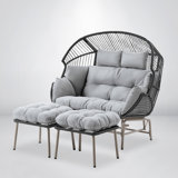 Corenda Hammock Double Swing Chair with Ottomans